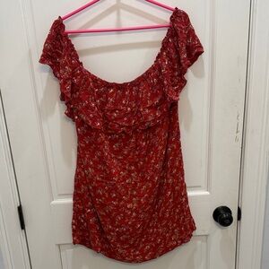 Floral Red Women's Top